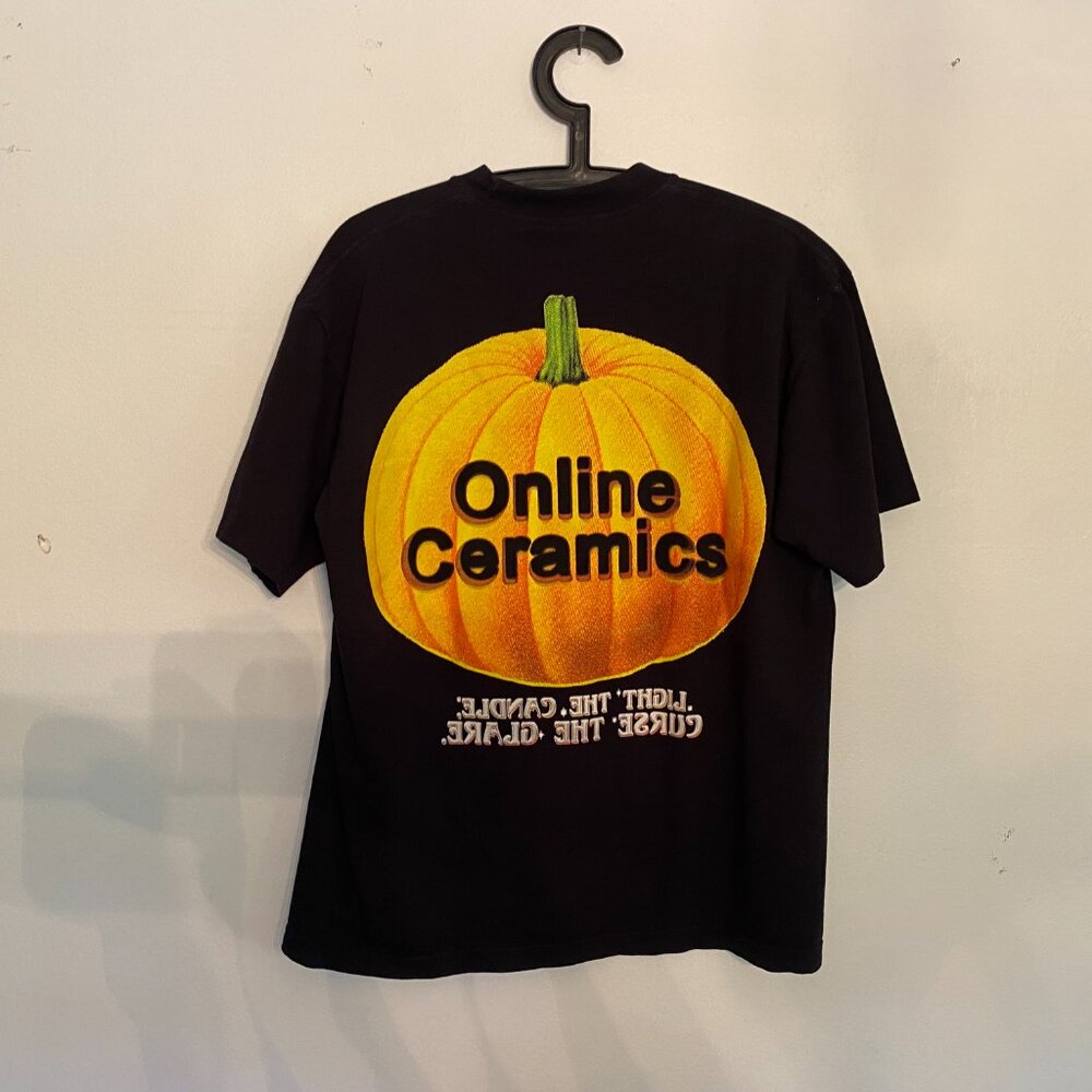 Online Ceramics Black Pumpkin Tee Shirt Size M - Picture 3 of 5